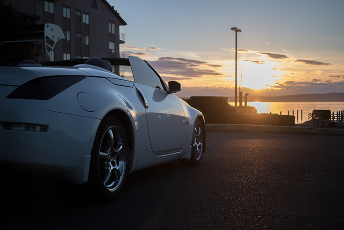 Photo of sunset and car